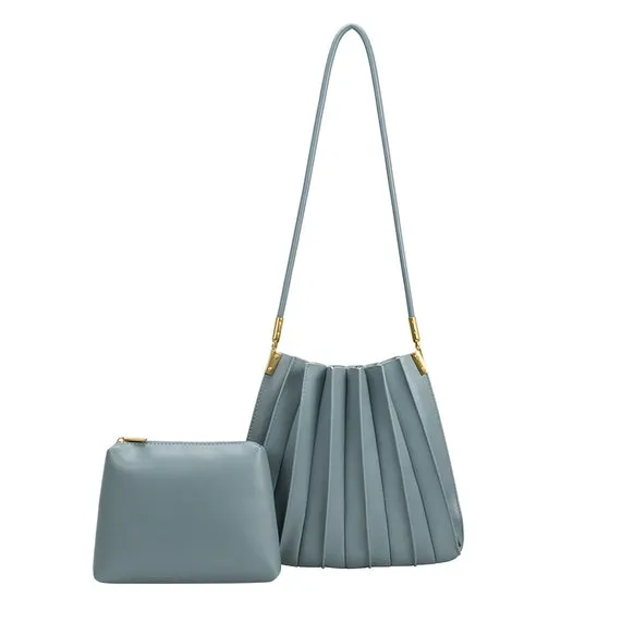 Carrie Pleated Vegan Shoulder Bag