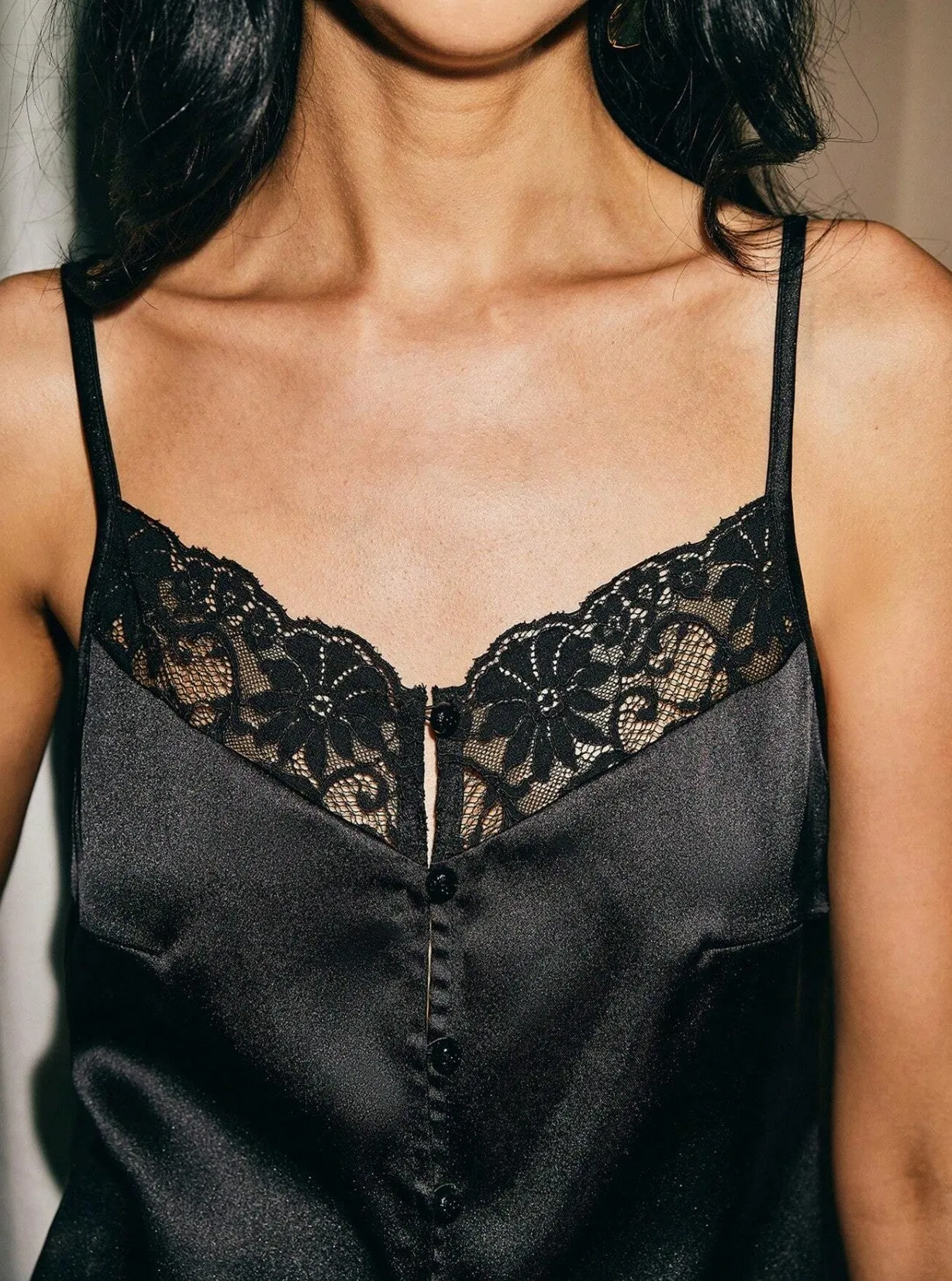 Celine Satin Lace Camisole Top
