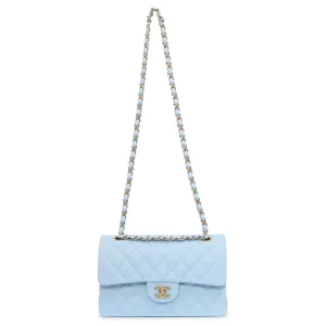 Chanel Blue Quilted Caviar Small Classic Double Flap