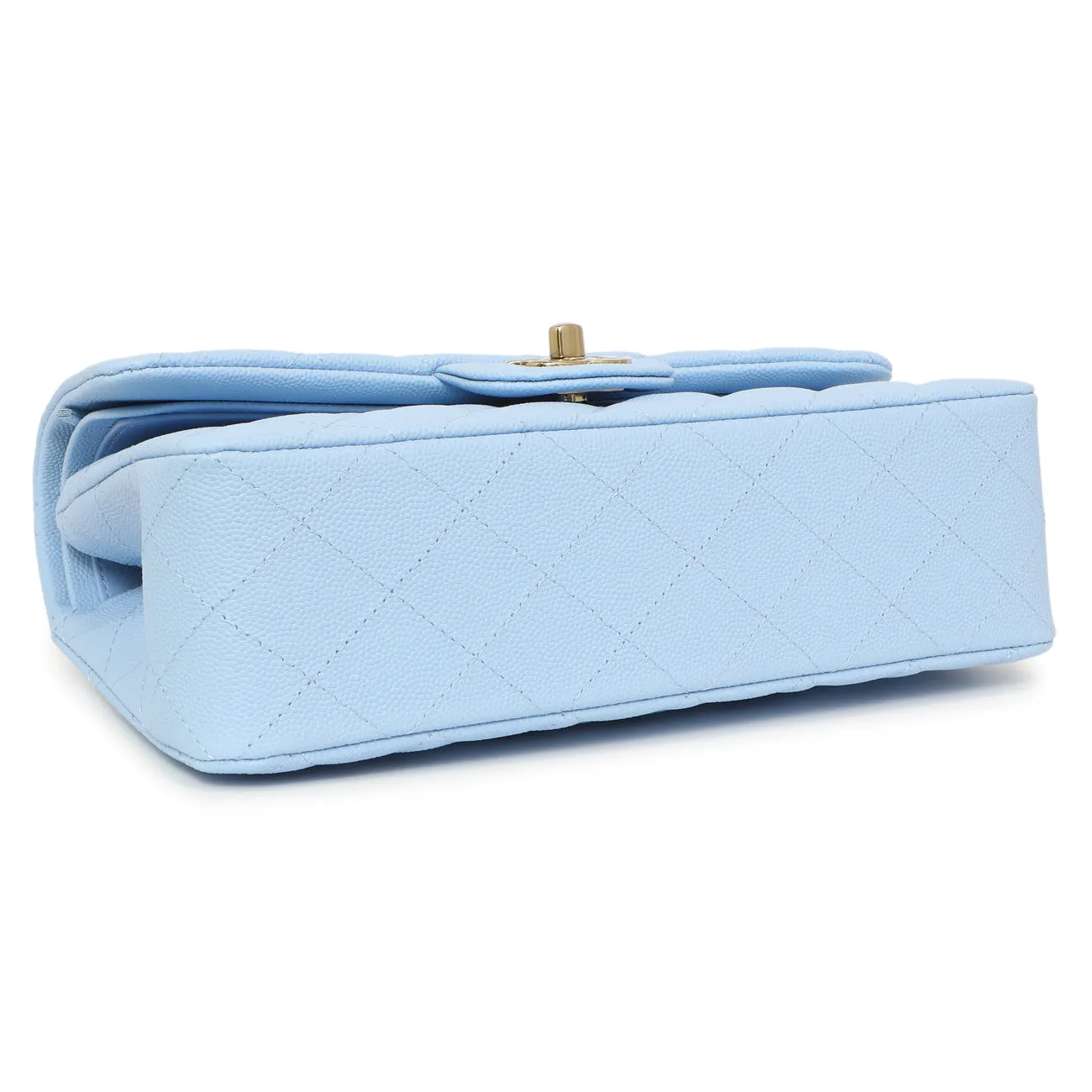 Chanel Blue Quilted Caviar Small Classic Double Flap