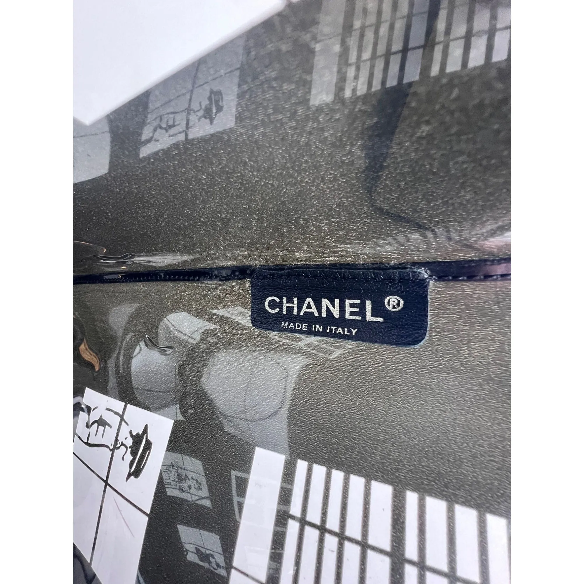 Chanel Vinyl Coco Window Black Tote