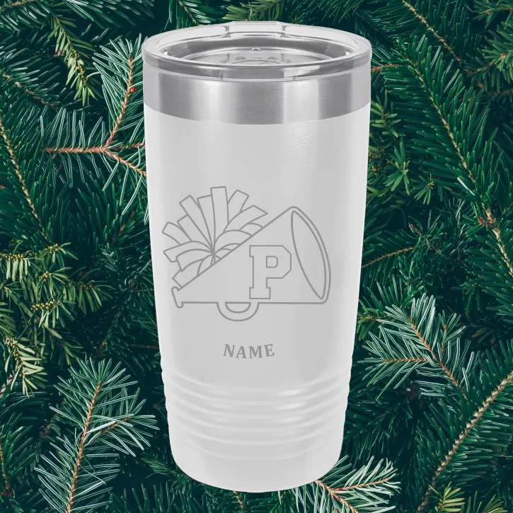 CHEER TUMBLER WITH SCHOOL LETTER