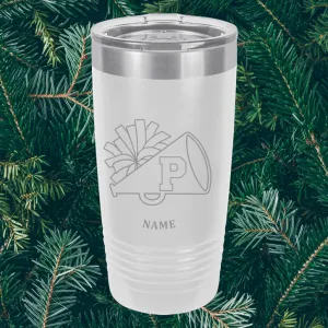 CHEER TUMBLER WITH SCHOOL LETTER