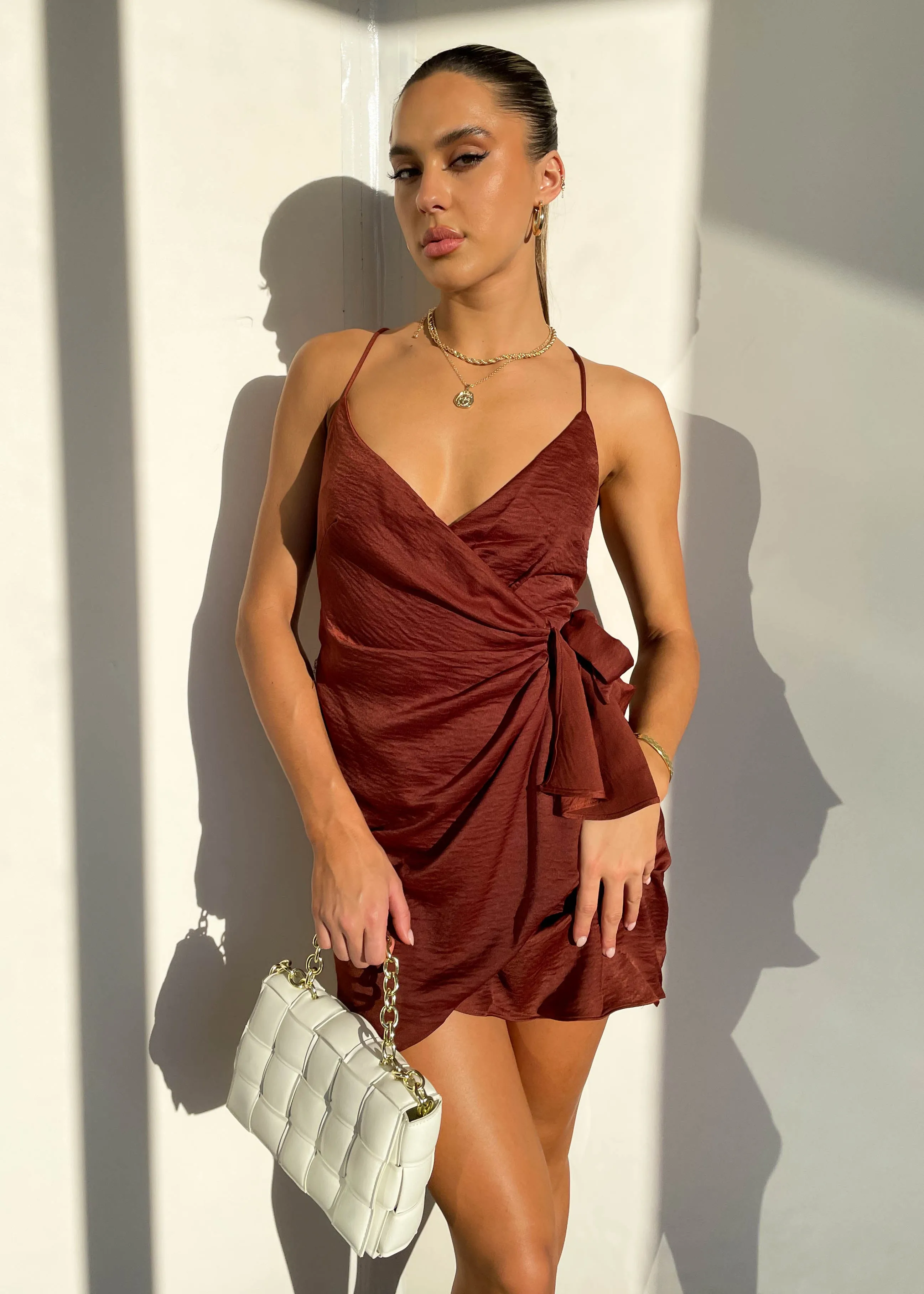 Christina Wrap Dress - Chocolate