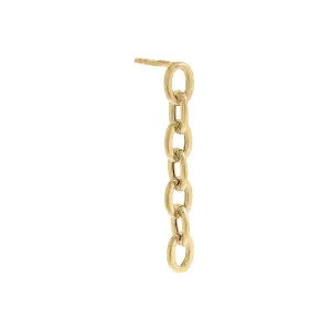 Chunky Chain Link Drop Down Stud Earring 14K