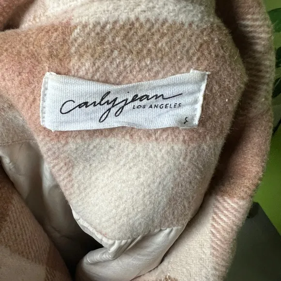 CJLA Clancy Cream Tan Checked Plaid shacket Jacket size S
