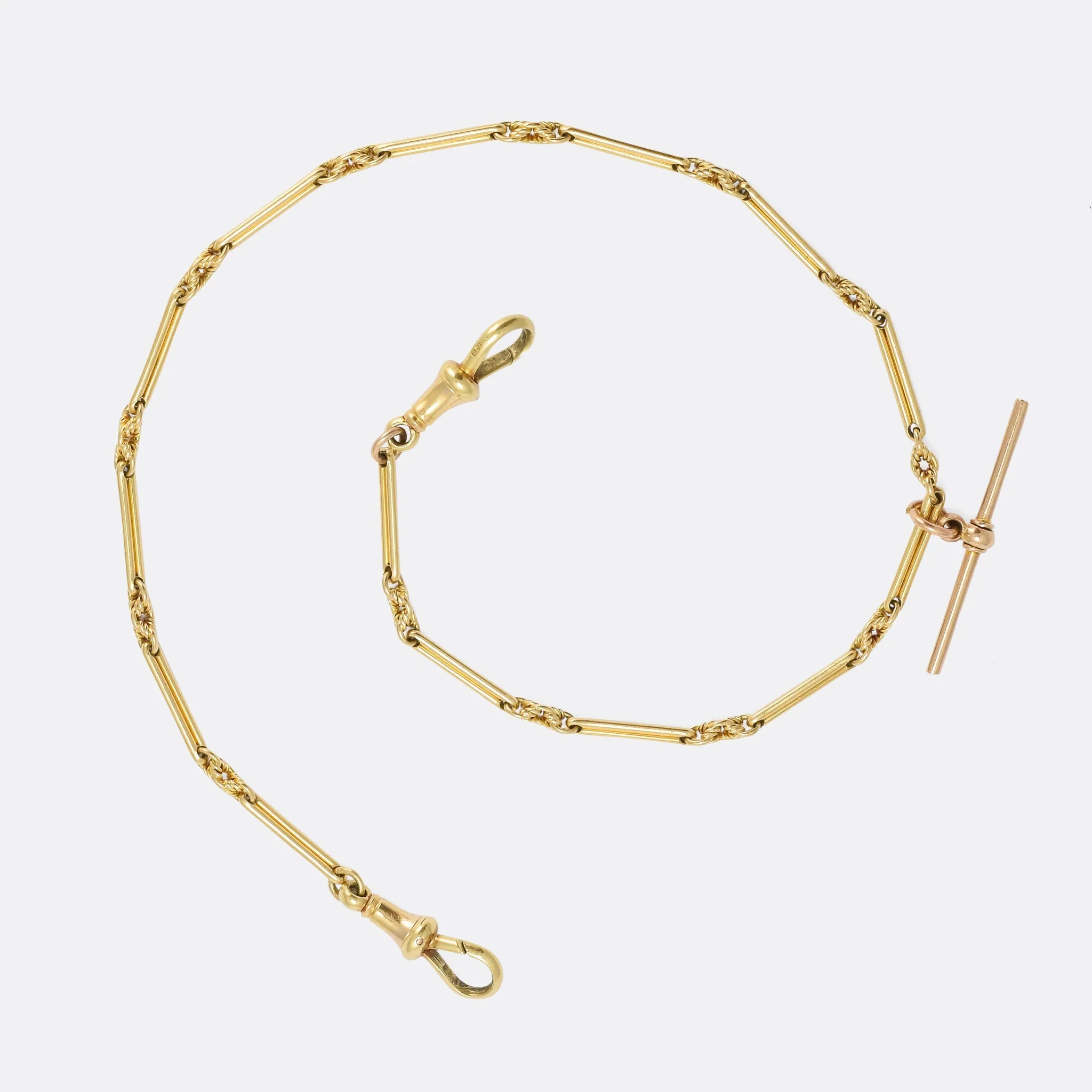 (Copy) Victorian 18k Gold Trombone Link Chain
