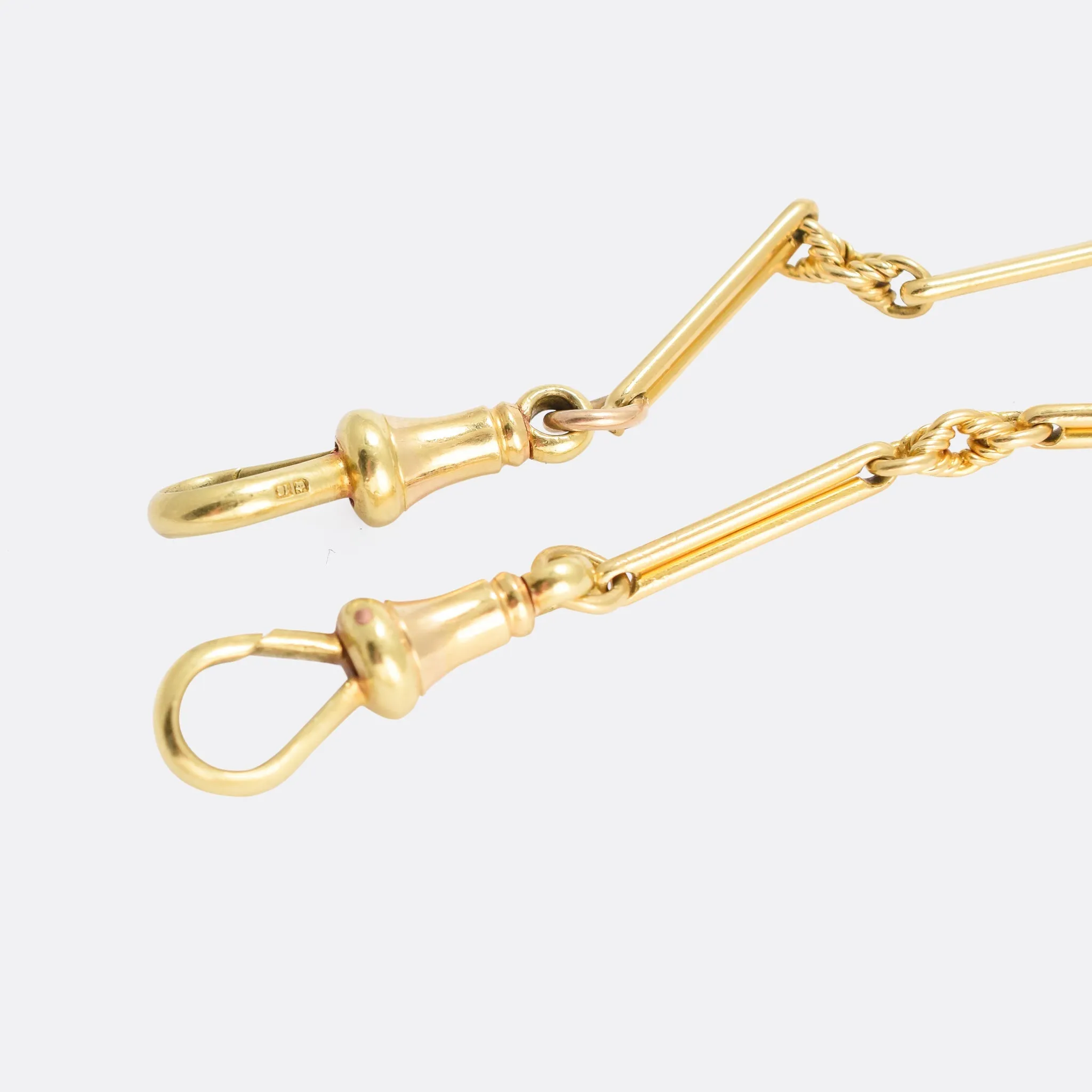 (Copy) Victorian 18k Gold Trombone Link Chain