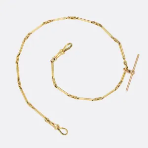 (Copy) Victorian 18k Gold Trombone Link Chain