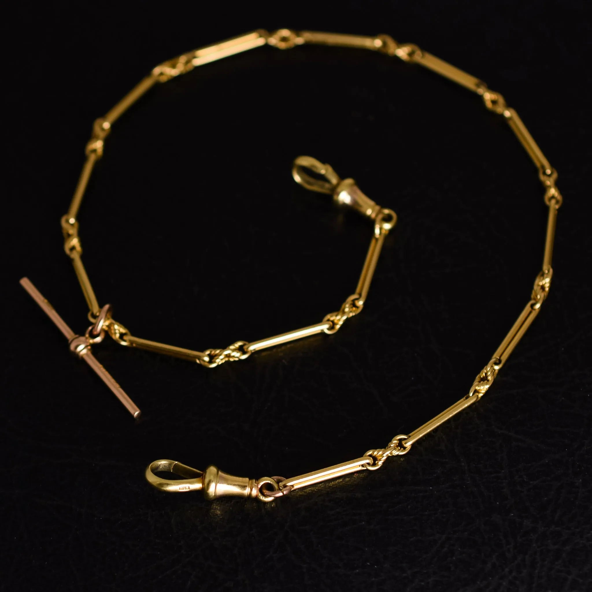 (Copy) Victorian 18k Gold Trombone Link Chain