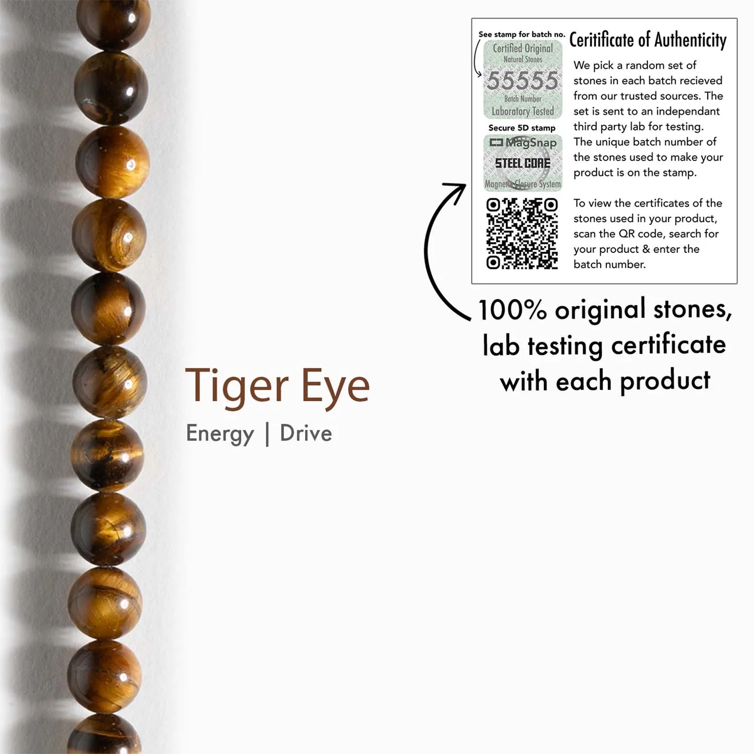 Courageous Tiger Eye Natural Stone Bracelet With Magsnap 2