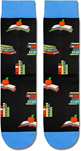 Crazy Cool Book Socks,Funny Silly Socks for Men, Unique Book Lovers Gifts for Reading Enthusiasts, Book Gifts,Reading Gifts