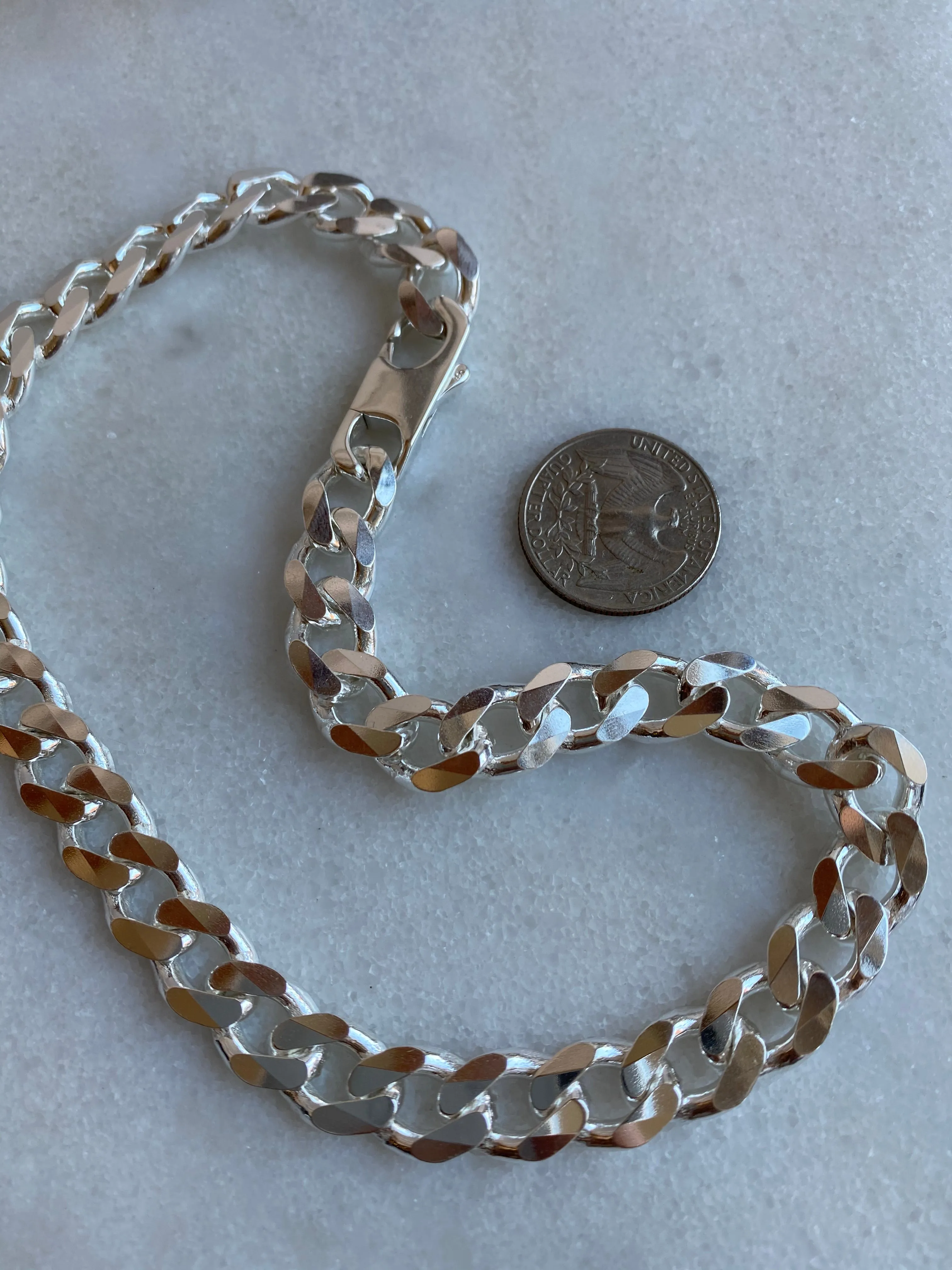 Cuban Link 10.3 mm Sterling Silver Chain Necklace