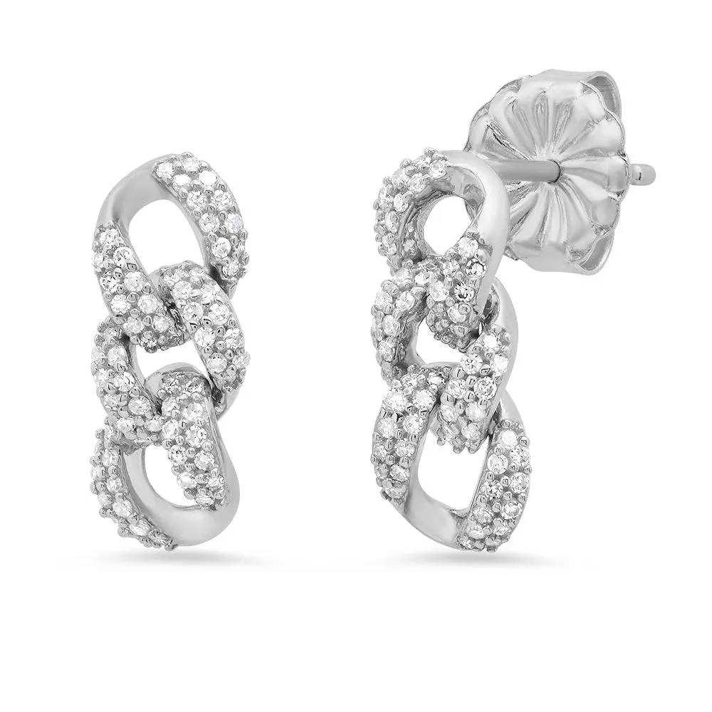 Cuban Link Diamond Stud Earring