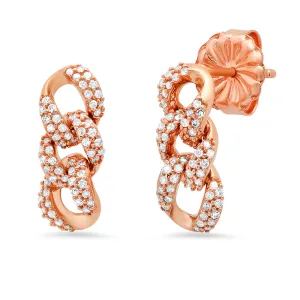 Cuban Link Diamond Stud Earring