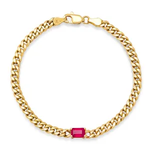 Cuban Link Ruby Chain Bracelet