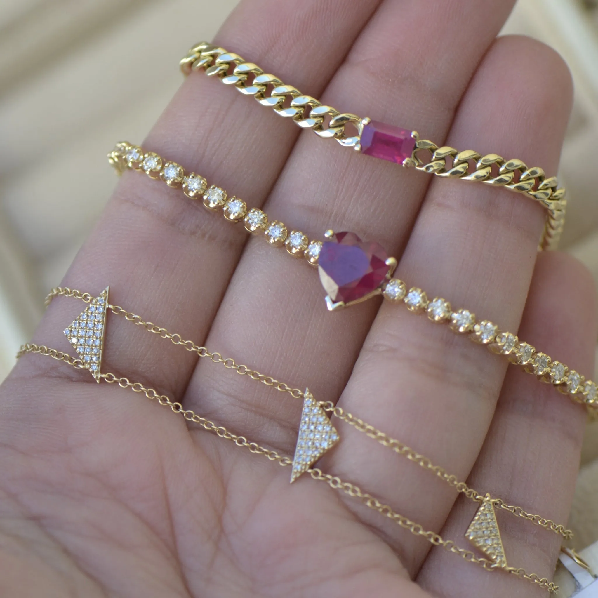 Cuban Link Ruby Chain Bracelet