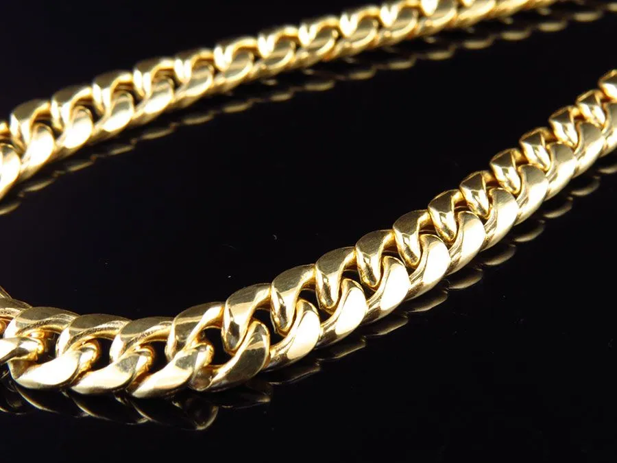 Cuban yellow gold hollow  chain (10K)