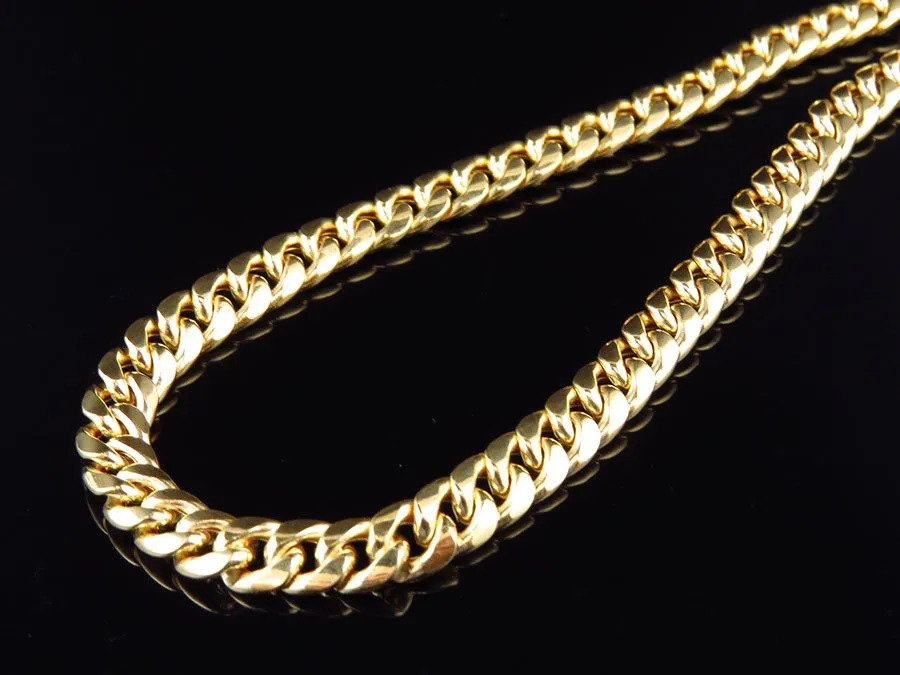 Cuban yellow gold hollow  chain (10K)