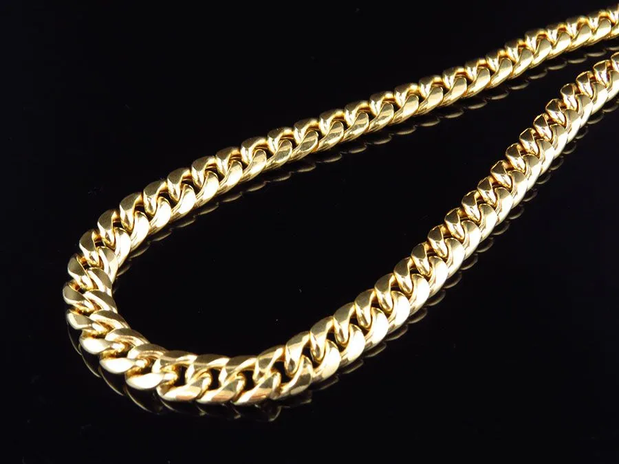 Cuban yellow gold hollow  chain (10K)