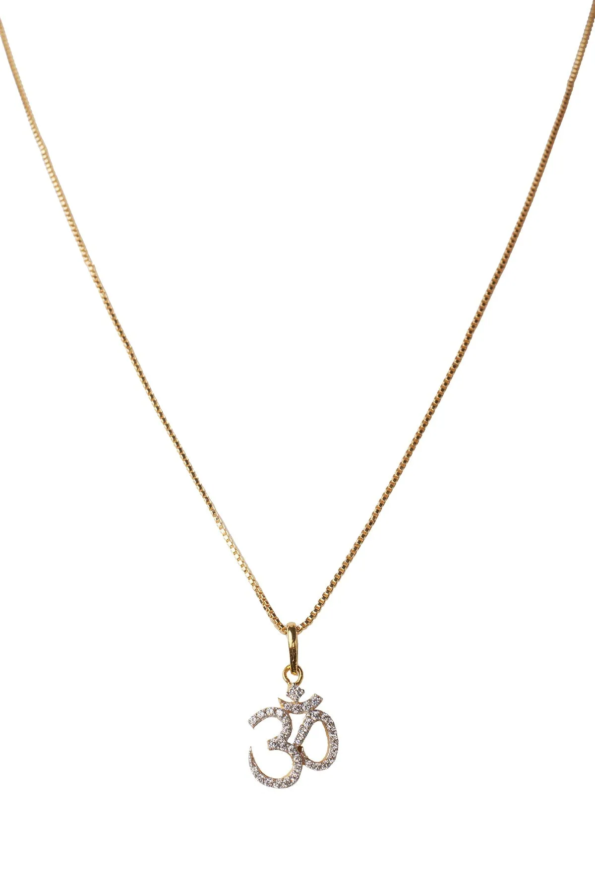 Cubic Zirconia Om Pendant Set