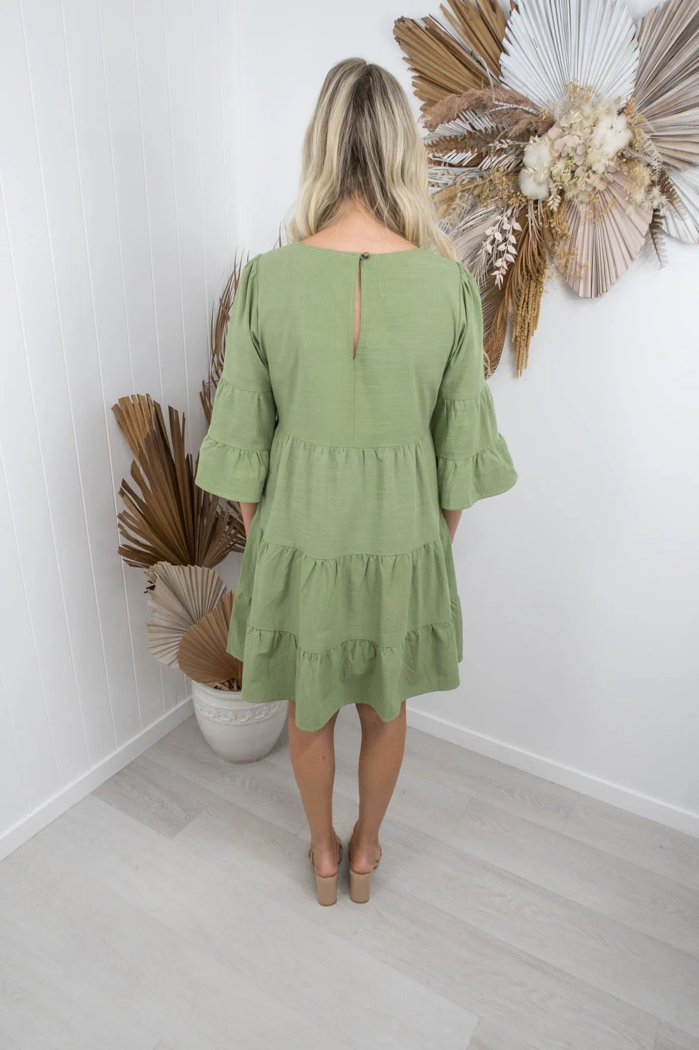 Dahila Dress -Khaki green