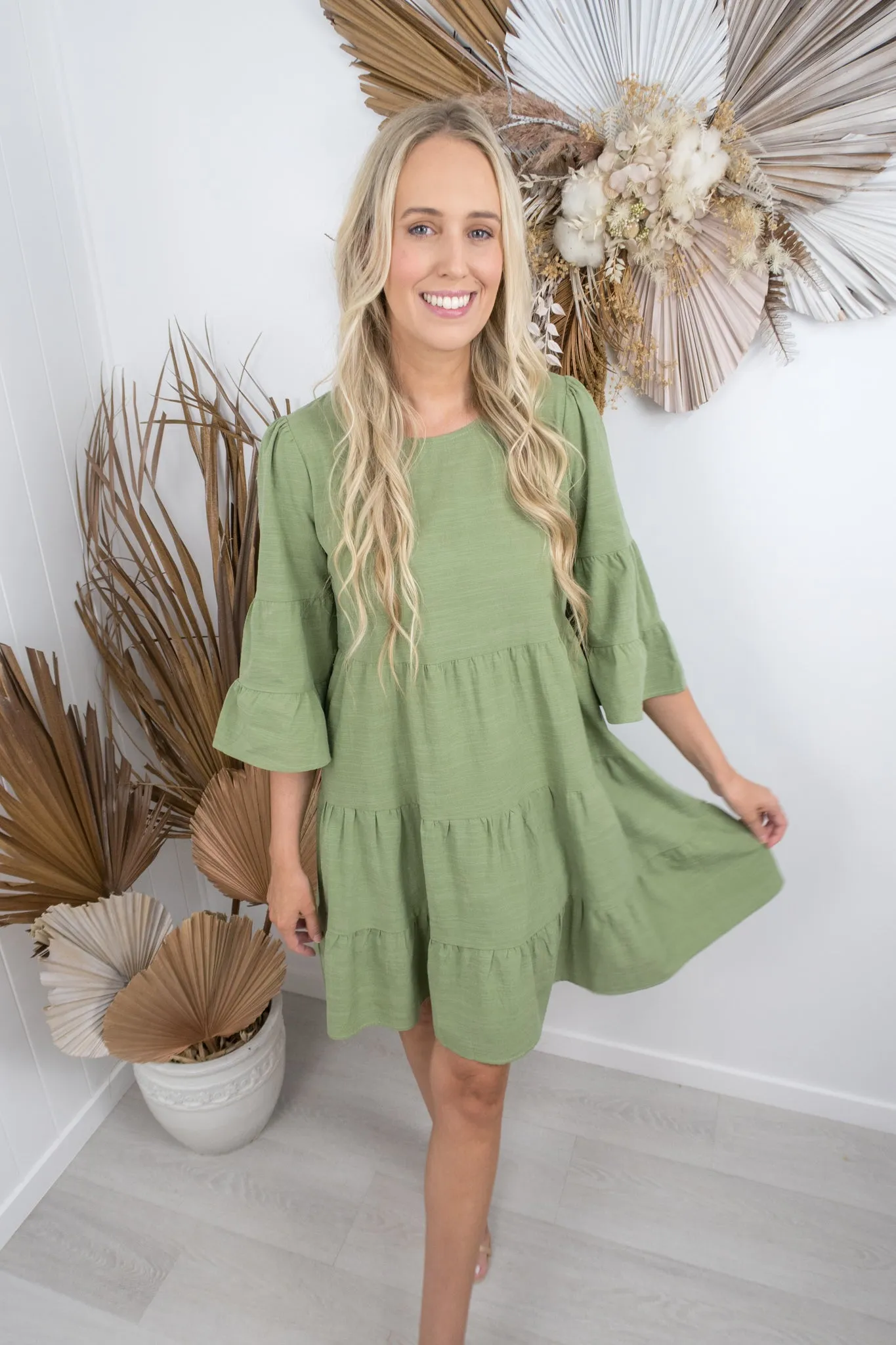 Dahila Dress -Khaki green