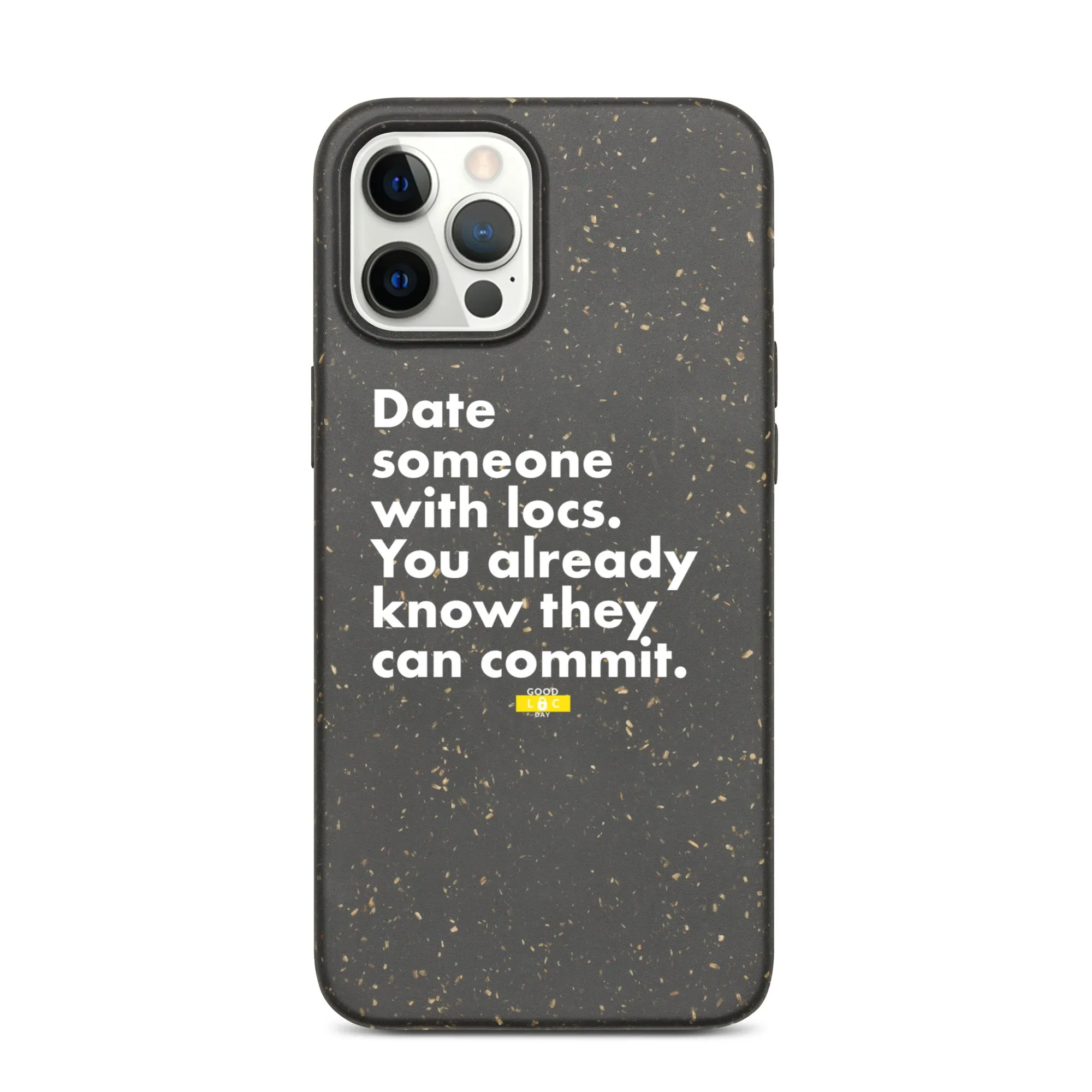 Date Someone WIth Locs Speckled iPhone case