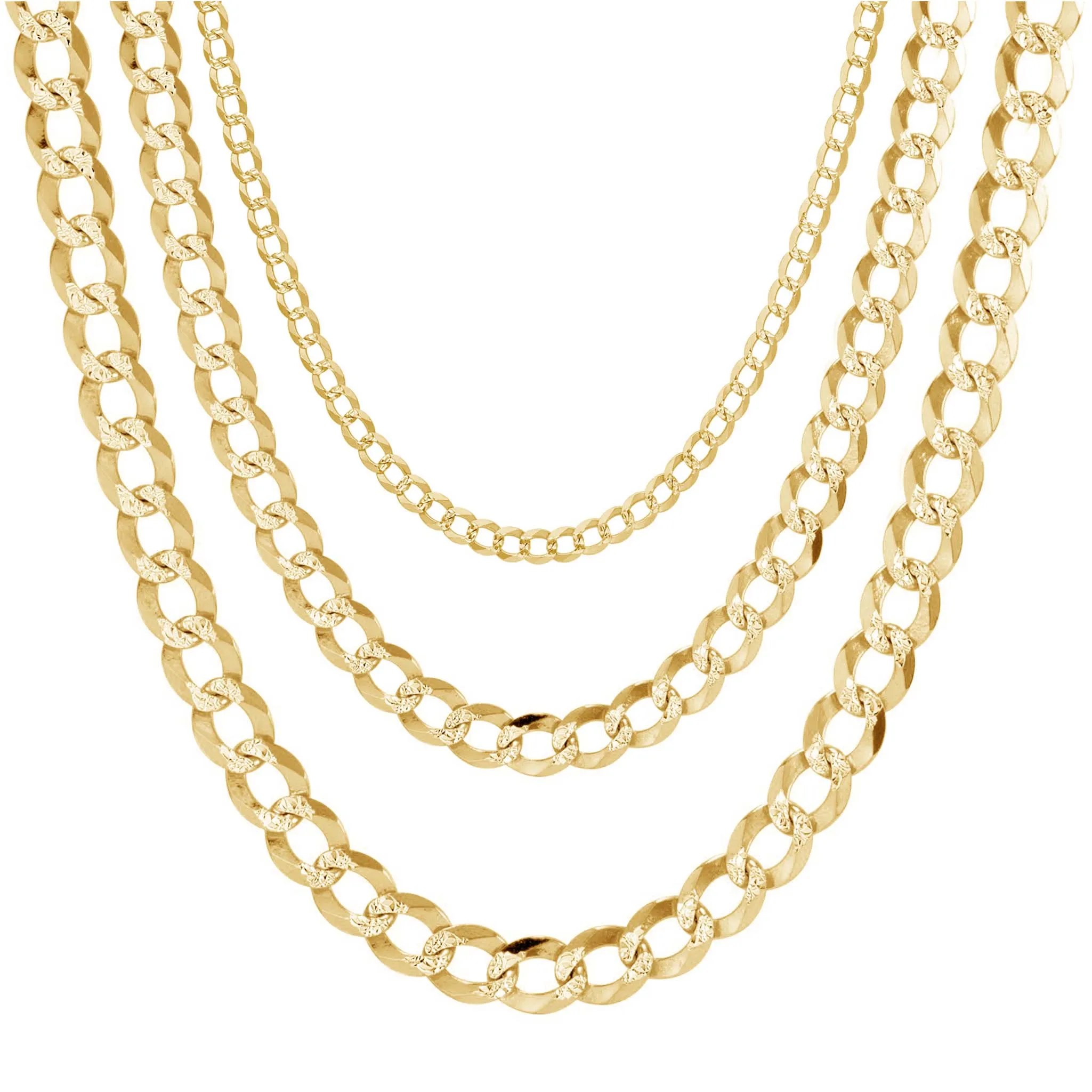 Diamond-cuts Italian Cuban Chain (14K)