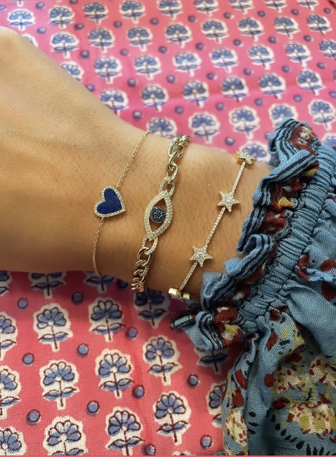 DIAMOND EVIL EYE LINK BRACELET