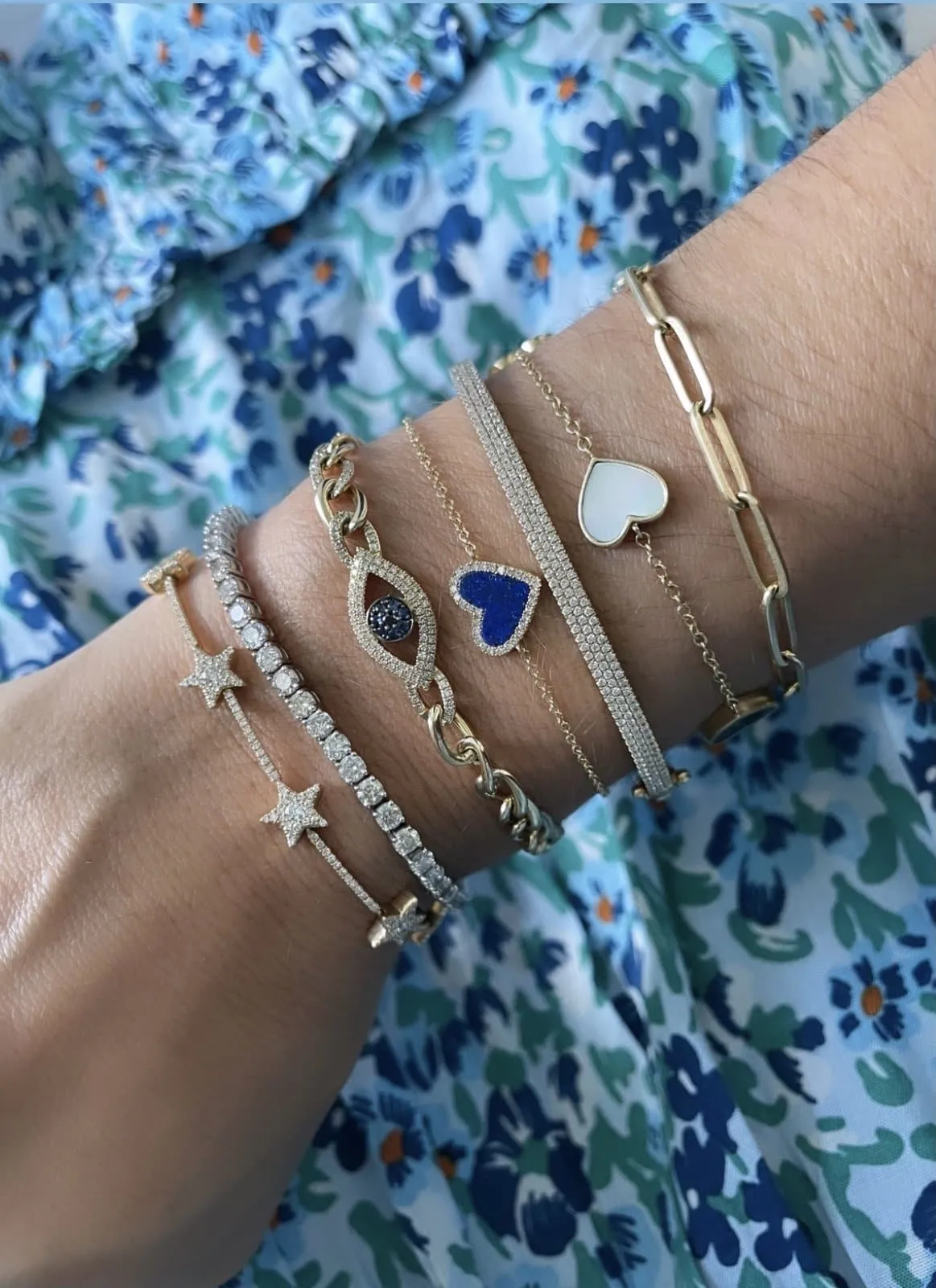DIAMOND EVIL EYE LINK BRACELET