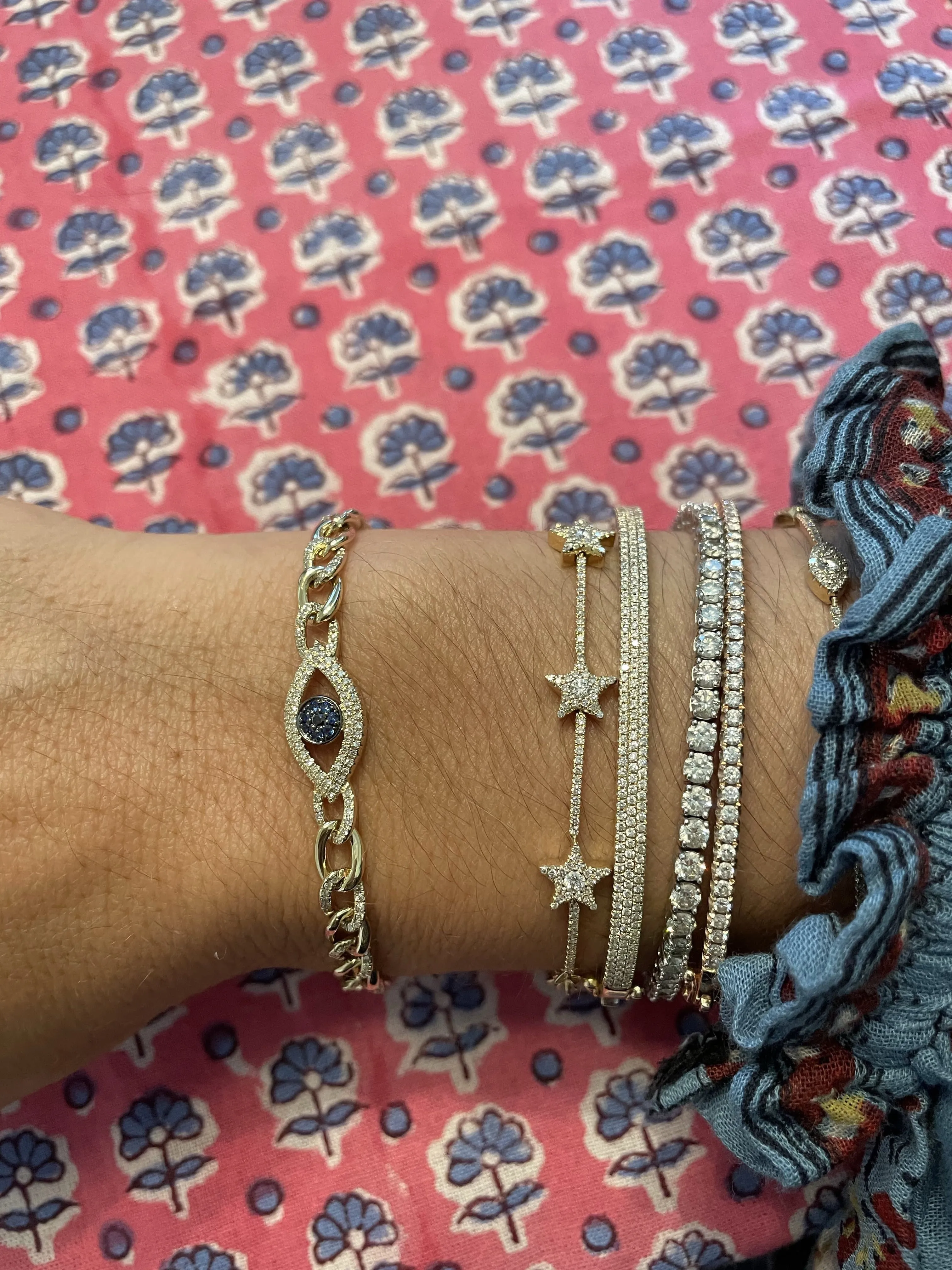DIAMOND EVIL EYE LINK BRACELET