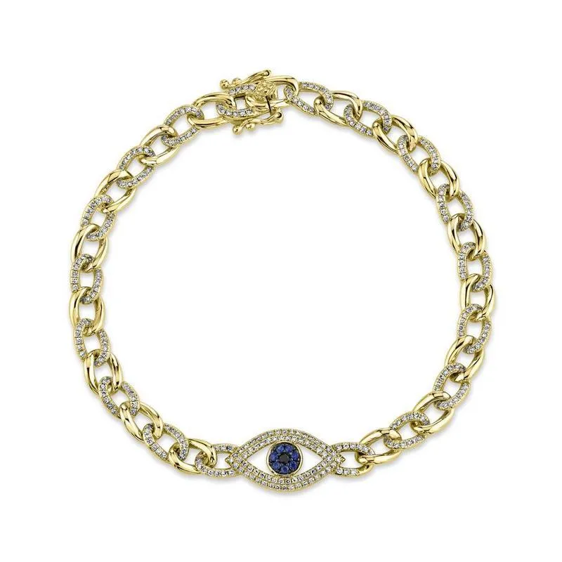 DIAMOND EVIL EYE LINK BRACELET