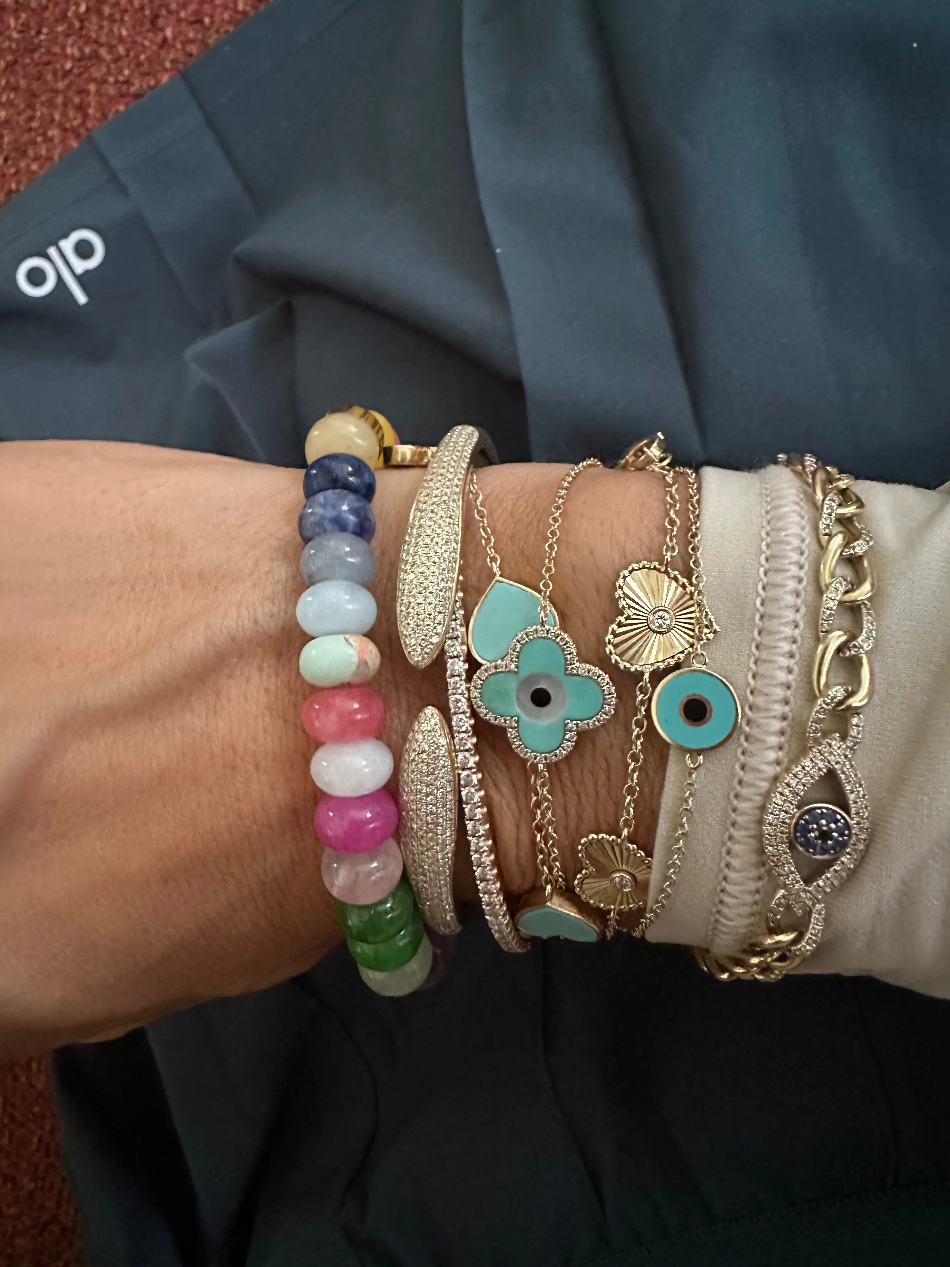 DIAMOND EVIL EYE LINK BRACELET