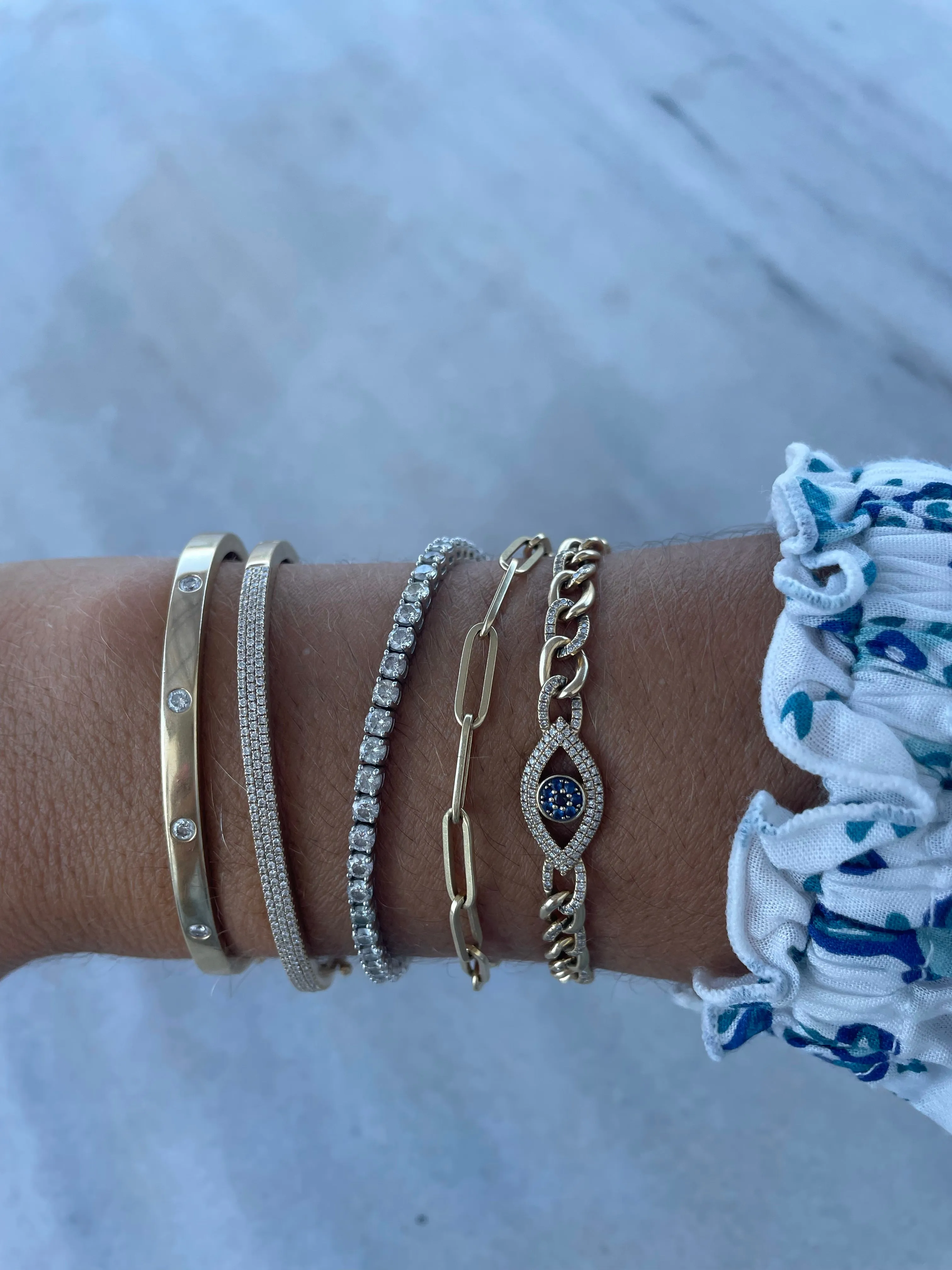 DIAMOND EVIL EYE LINK BRACELET