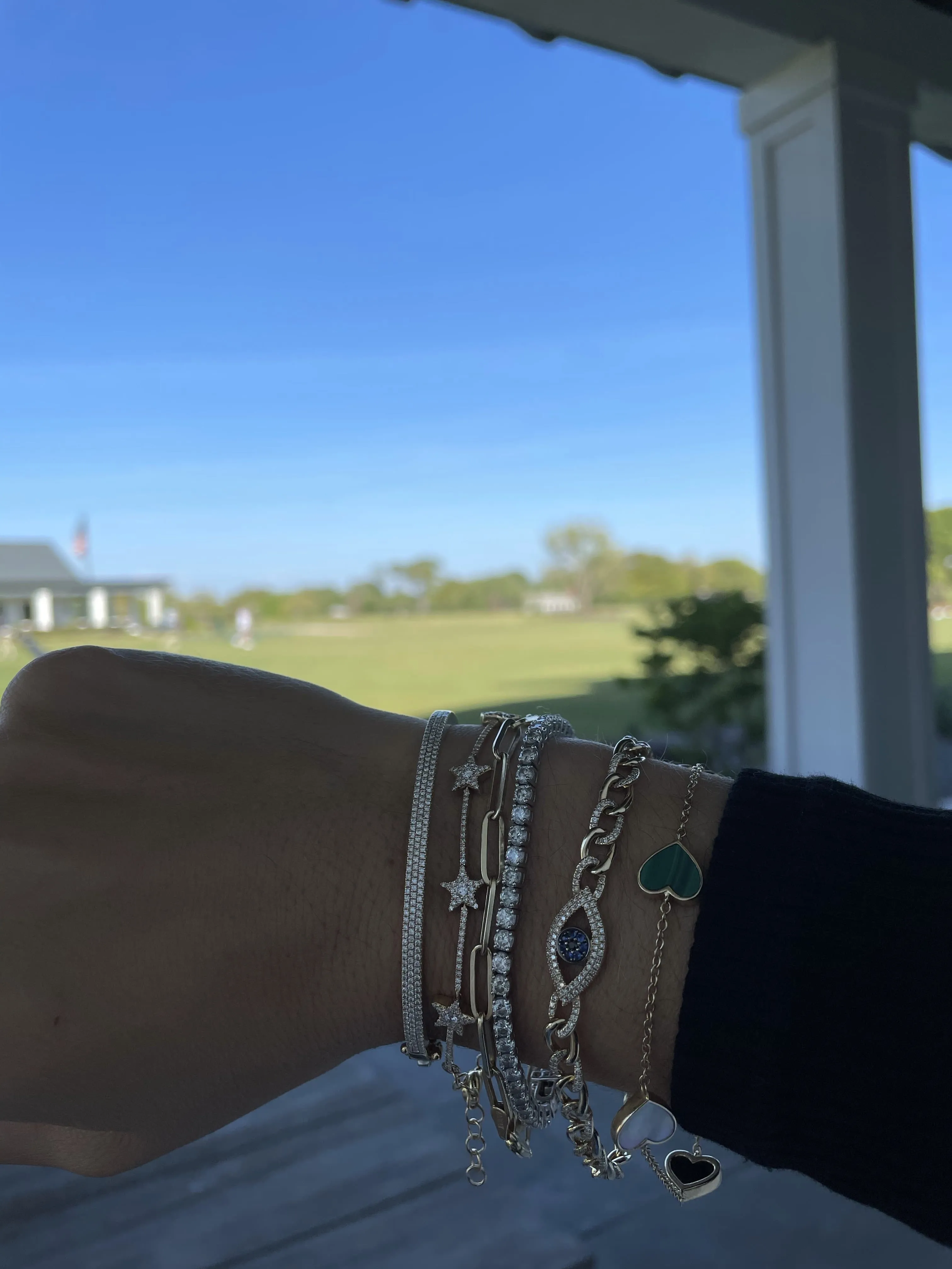DIAMOND EVIL EYE LINK BRACELET