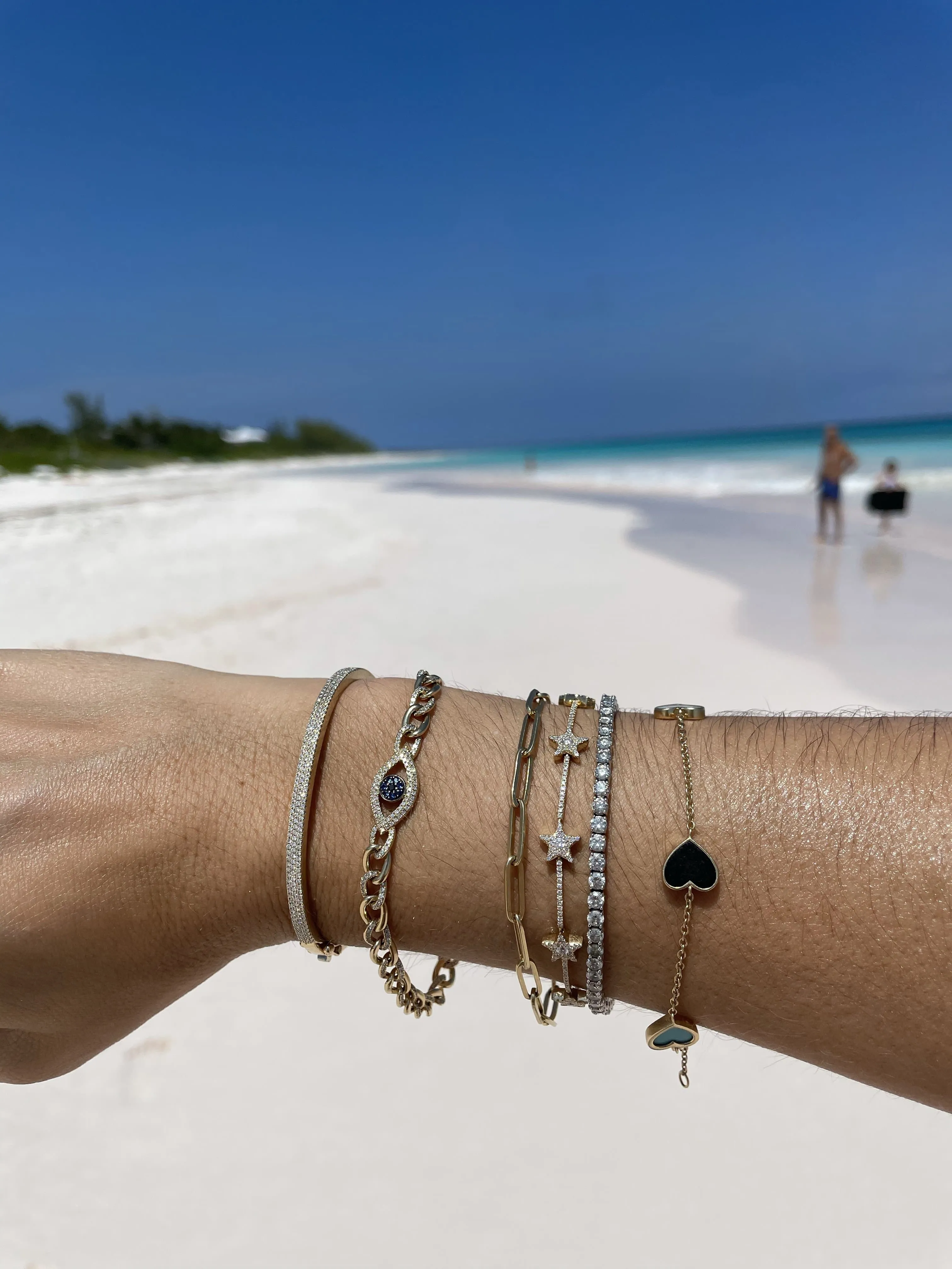 DIAMOND EVIL EYE LINK BRACELET