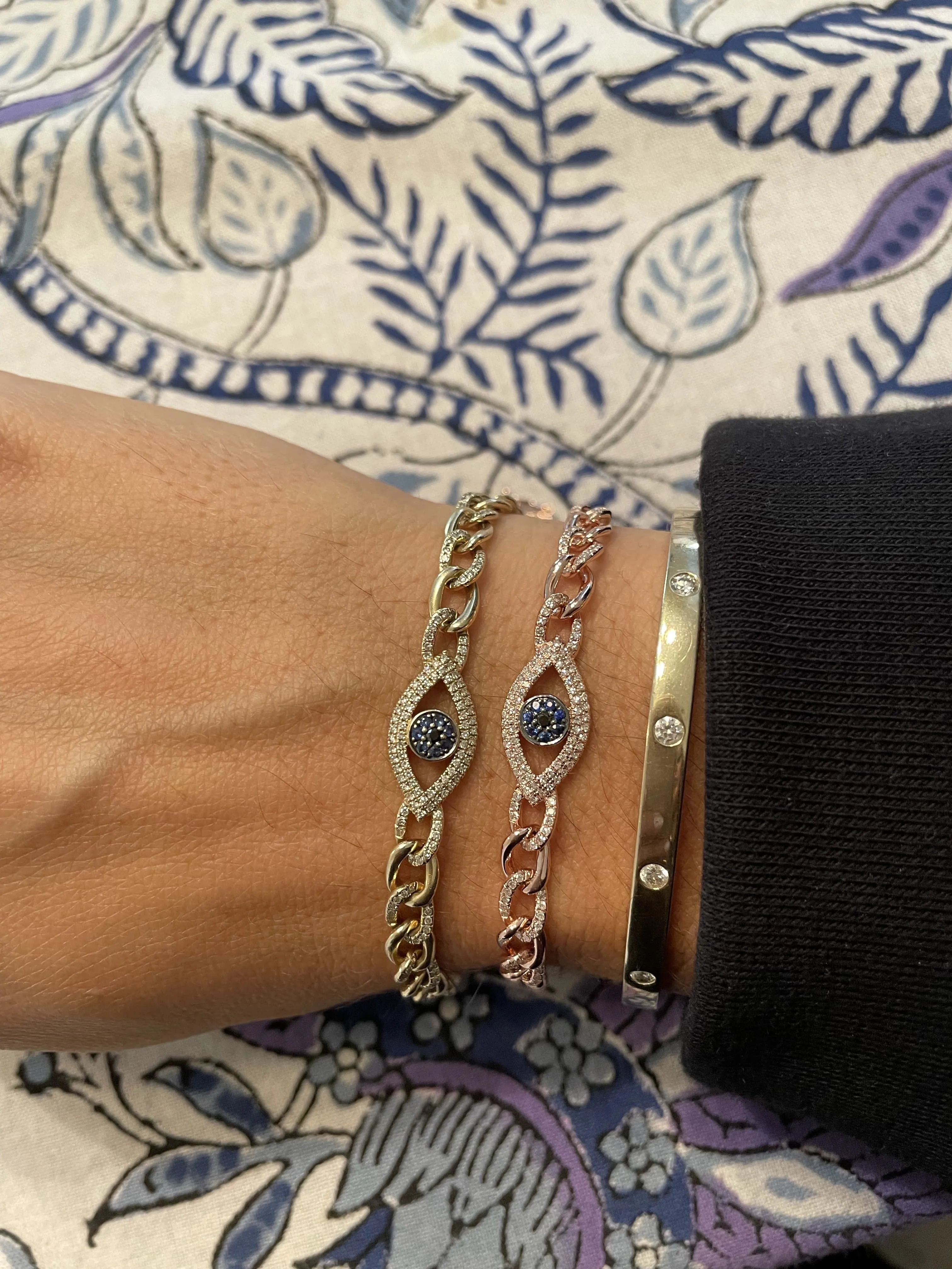 DIAMOND EVIL EYE LINK BRACELET