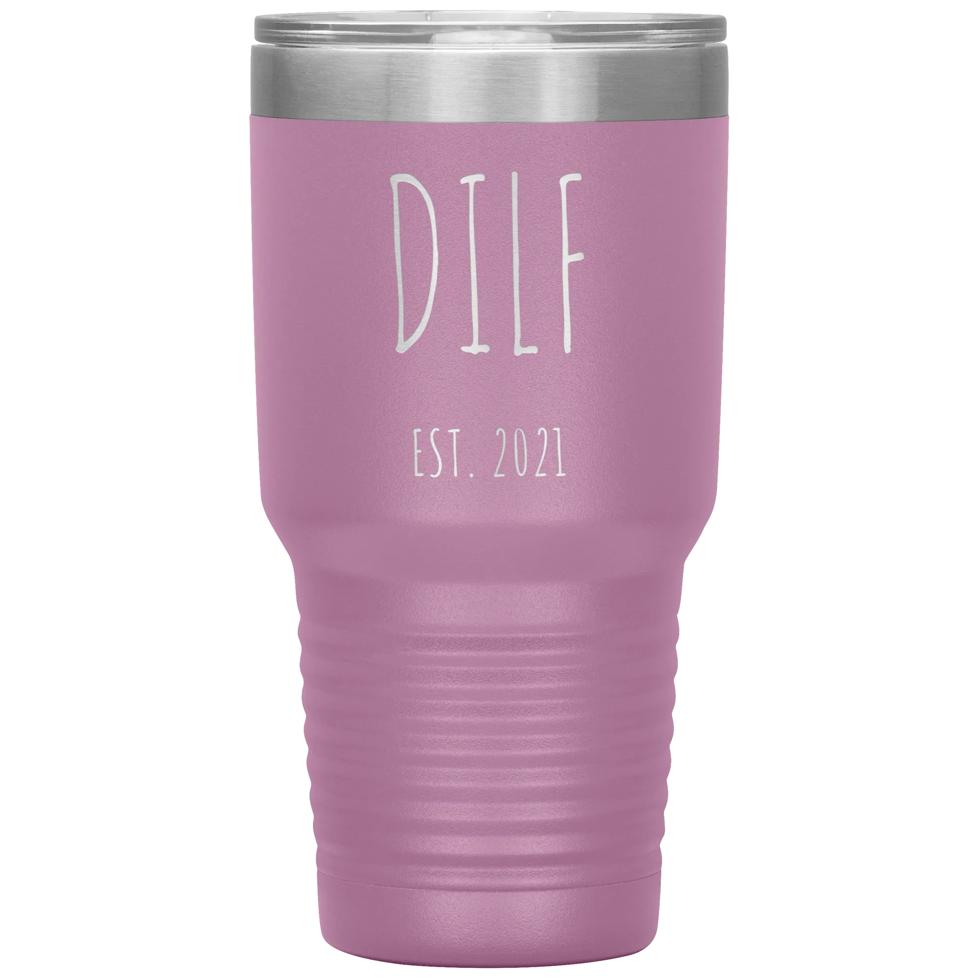 DILF Mug Present For New Dad Gifts Funny New Father Est 2021 Tumbler Metal Insulated Hot Cold Travel Coffee Cup 30oz BPA Free