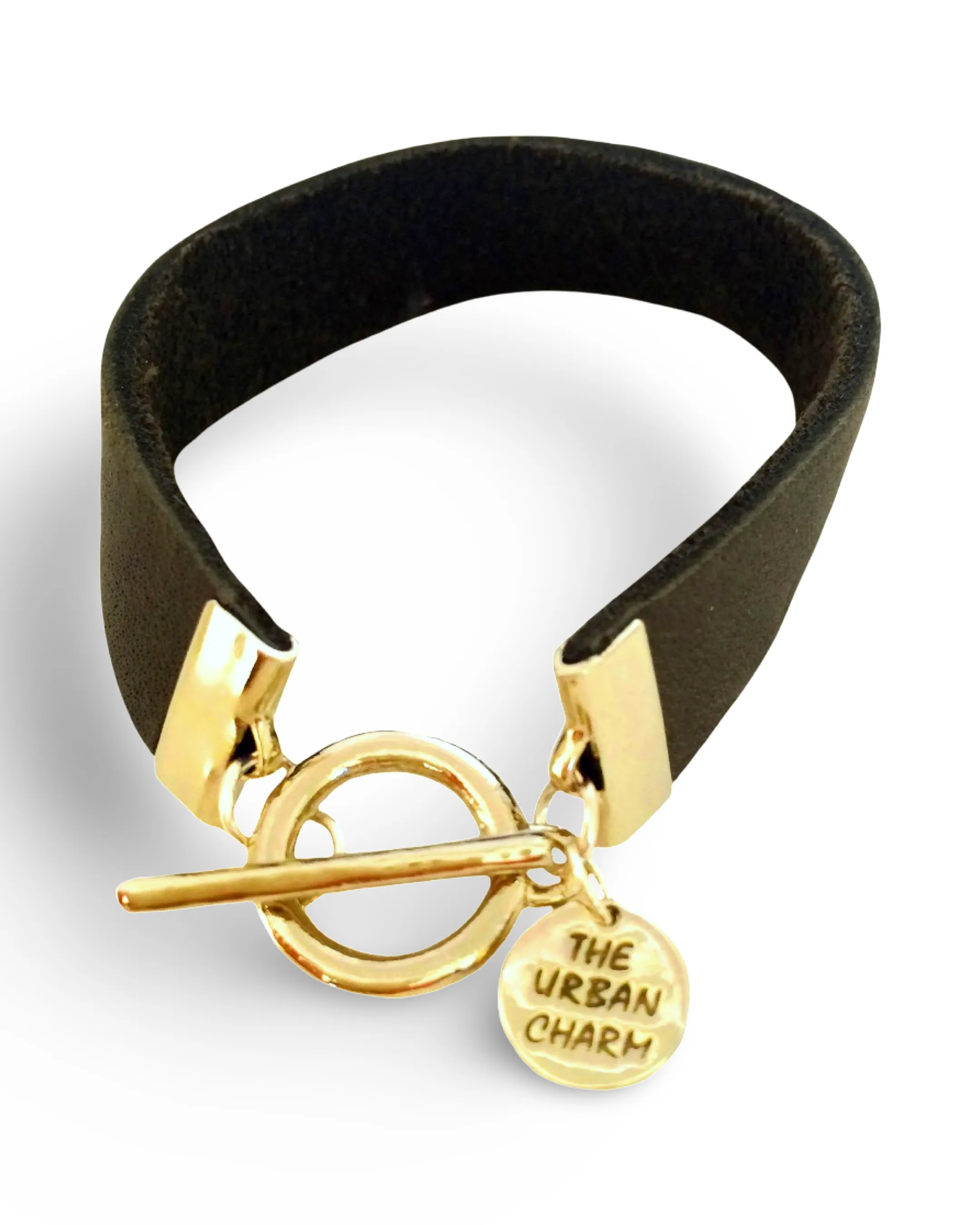 Distressed Olive Leather Color Band Bracelet by The Urban Charm