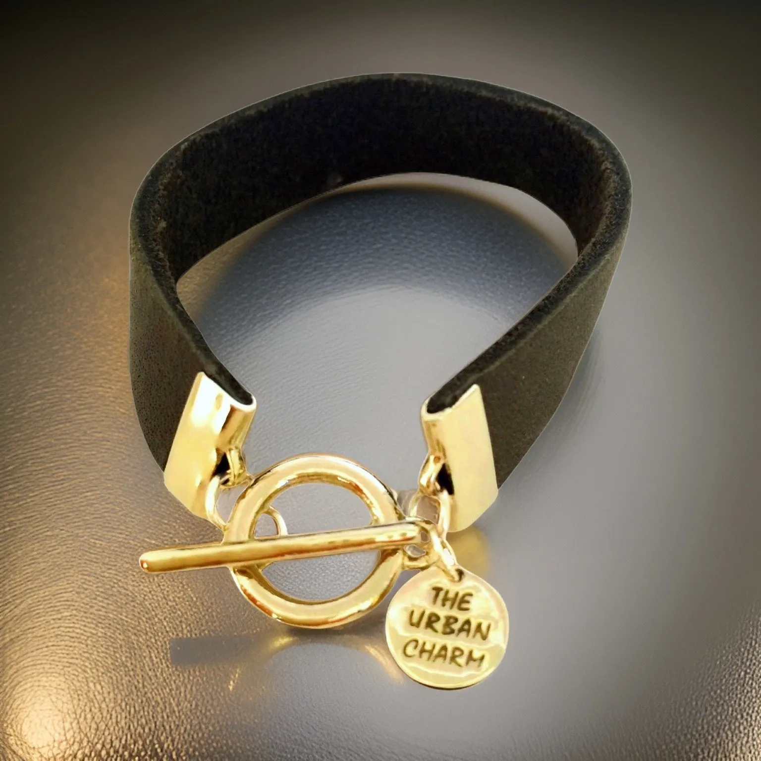 Distressed Olive Leather Color Band Bracelet by The Urban Charm