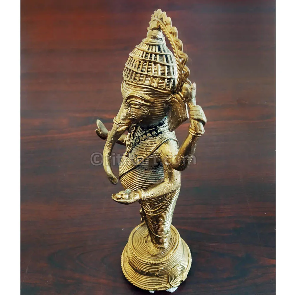 Dokra Brass standing Ganesh speciality Showpiece