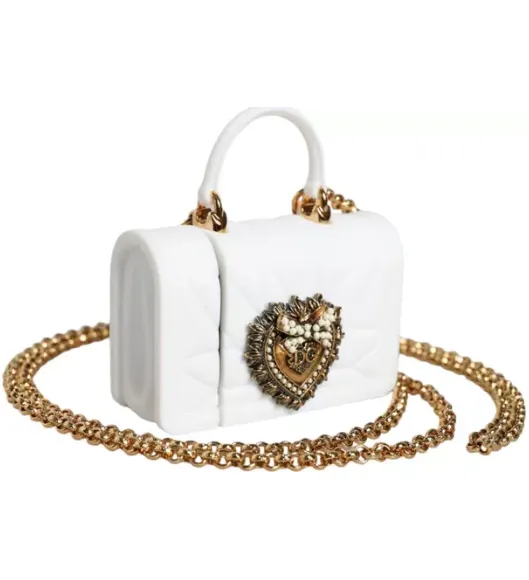 DOLCE & GABBANA White Silicone Devotion Heart Cover Hand Bag Airpod Case