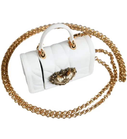 DOLCE & GABBANA White Silicone Devotion Heart Cover Hand Bag Airpod Case
