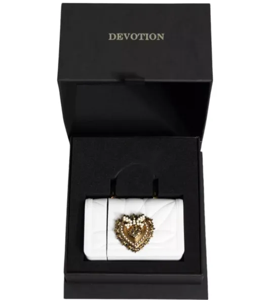 DOLCE & GABBANA White Silicone Devotion Heart Cover Hand Bag Airpod Case