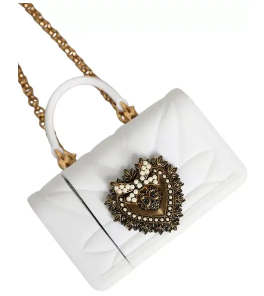 DOLCE & GABBANA White Silicone Devotion Heart Cover Hand Bag Airpod Case