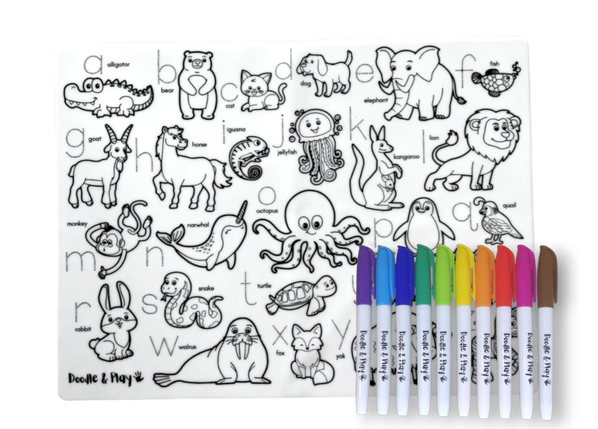 Doodle & Play Reusable Coloring Mats and Pens