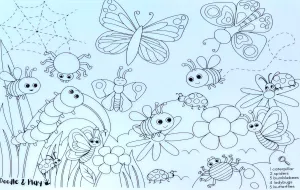 Doodle & Play Reusable Coloring Mats and Pens