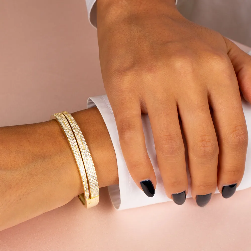 Double Wide Pave Bangle