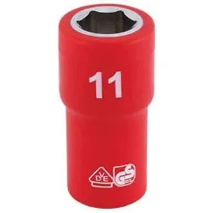 Draper Fully Insulated Vde Socket, 1/4" Sq. Dr., 11Mm Dr-31485